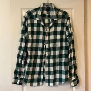 Men’s JCrew Flannel - Green and White - Size XL